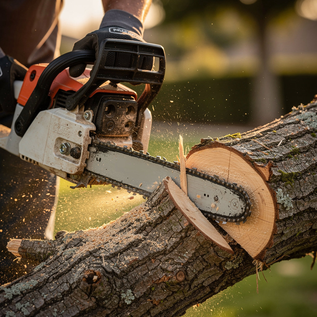 Red Maple Tree service San Diego professional team safely removing a large tree in a residential area